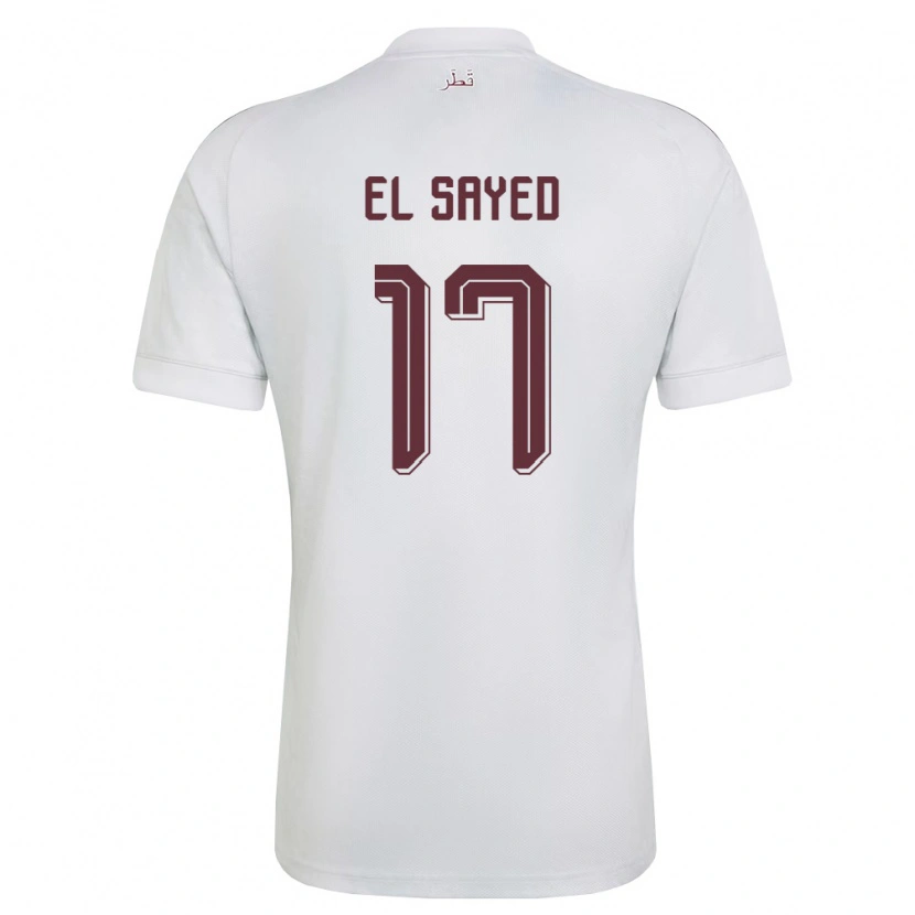 DanxenメンズカタールMostafa El Sayed#17白 バーガンディアウェイシャツ26-28ジャージーユニフォーム