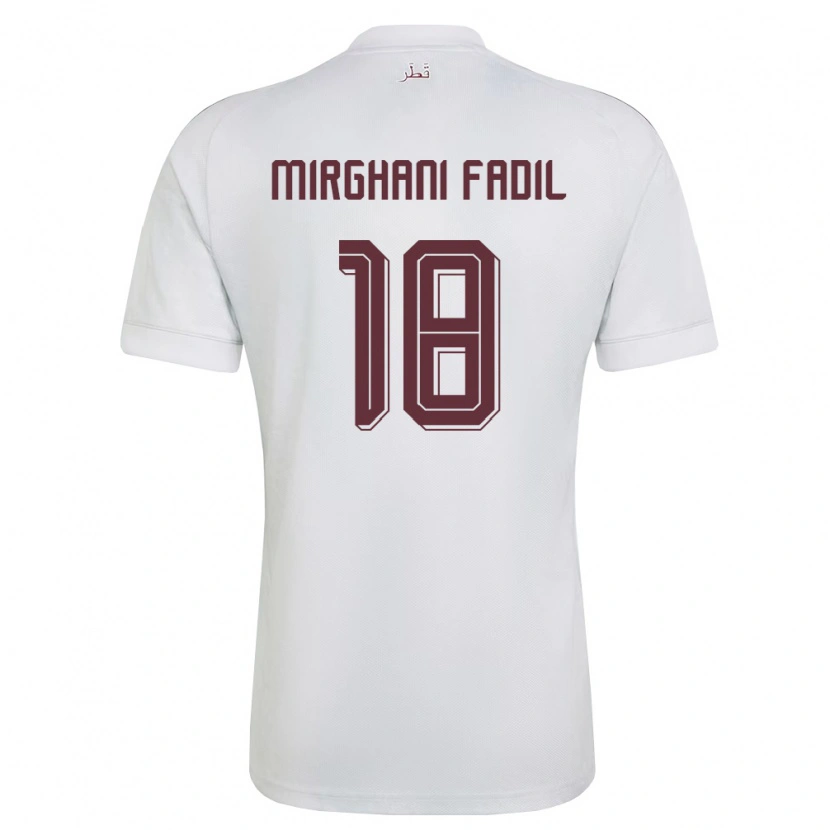 DanxenメンズカタールAwab Mirghani Fadil#18白 バーガンディアウェイシャツ26-28ジャージーユニフォーム