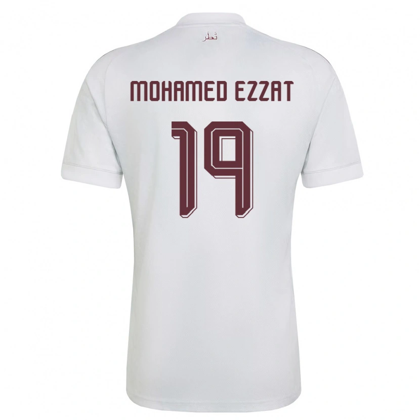 DanxenメンズカタールAmr Mohamed Ezzat#19白 バーガンディアウェイシャツ26-28ジャージーユニフォーム