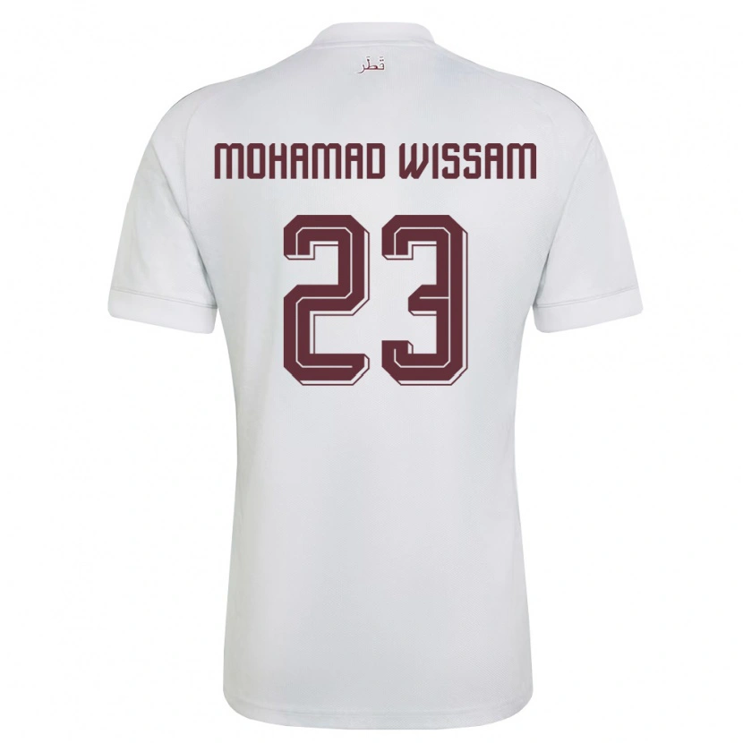 DanxenメンズカタールKarim Mohamad Wissam#23白 バーガンディアウェイシャツ26-28ジャージーユニフォーム