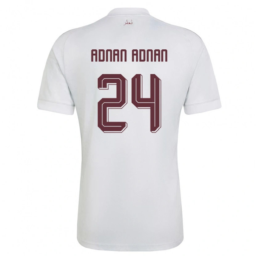 DanxenメンズカタールAdham Adnan Adnan#24白 バーガンディアウェイシャツ26-28ジャージーユニフォーム