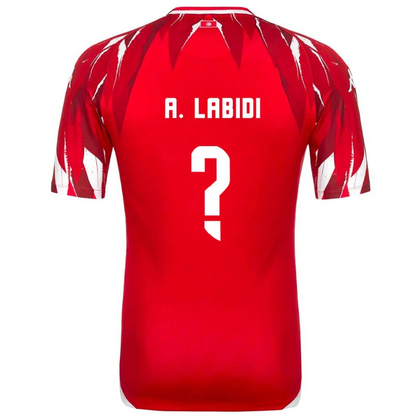 DanxenメンズチュニジアAhmed Labidi#0赤 白アウェイシャツ26-28ジャージーユニフォーム