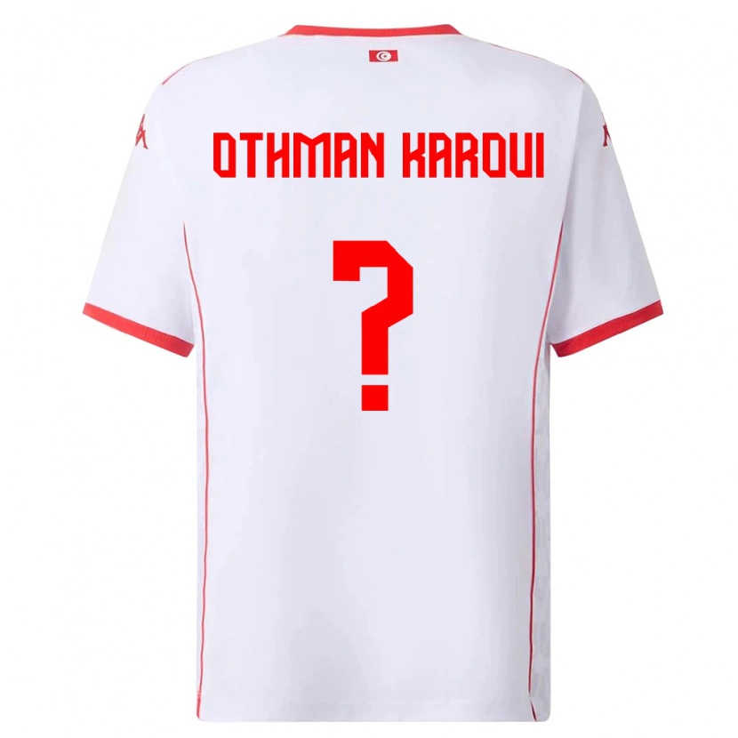DanxenメンズチュニジアMohamed Othman Karoui#0白 赤アウェイシャツ26-28ジャージーユニフォーム