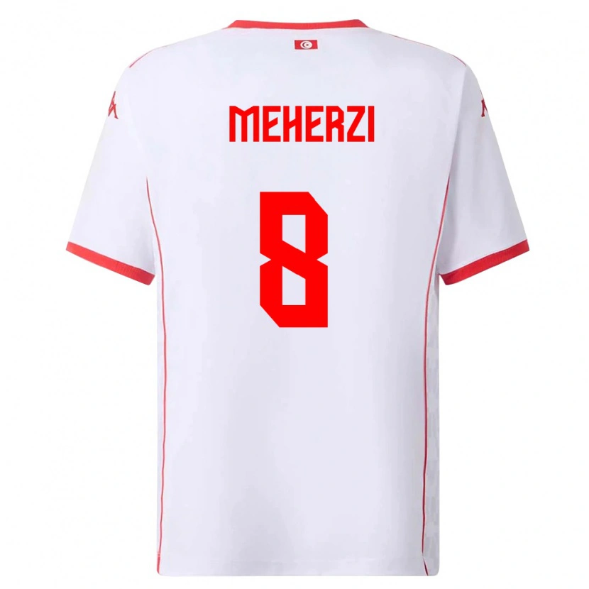 DanxenメンズチュニジアAmenallah Meherzi#8白 赤アウェイシャツ26-28ジャージーユニフォーム