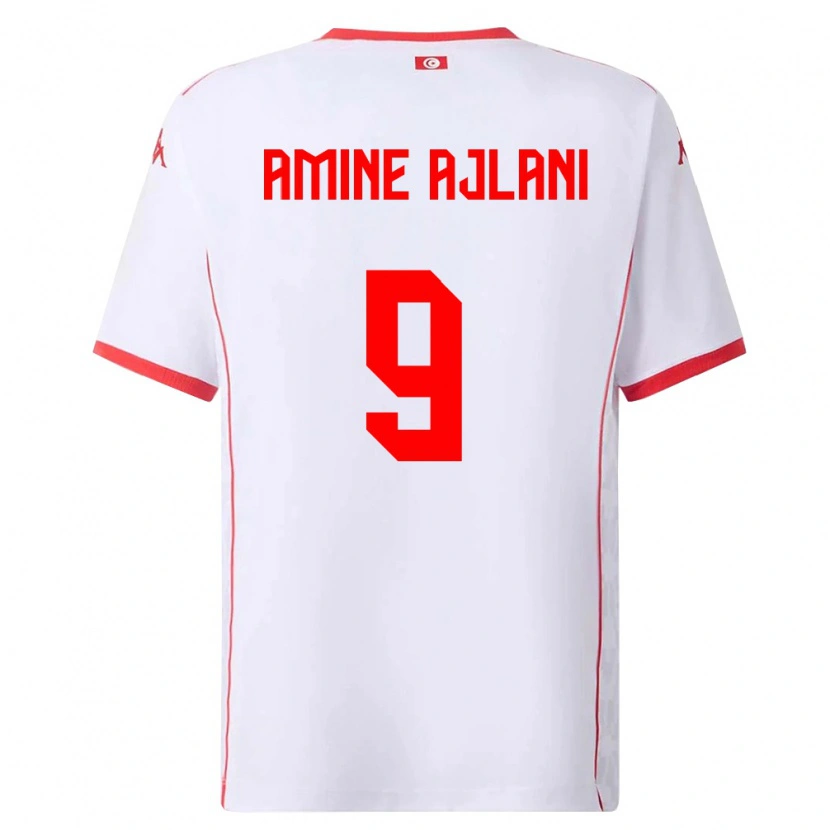 DanxenメンズチュニジアMohamed Amine Ajlani#9白 赤アウェイシャツ26-28ジャージーユニフォーム