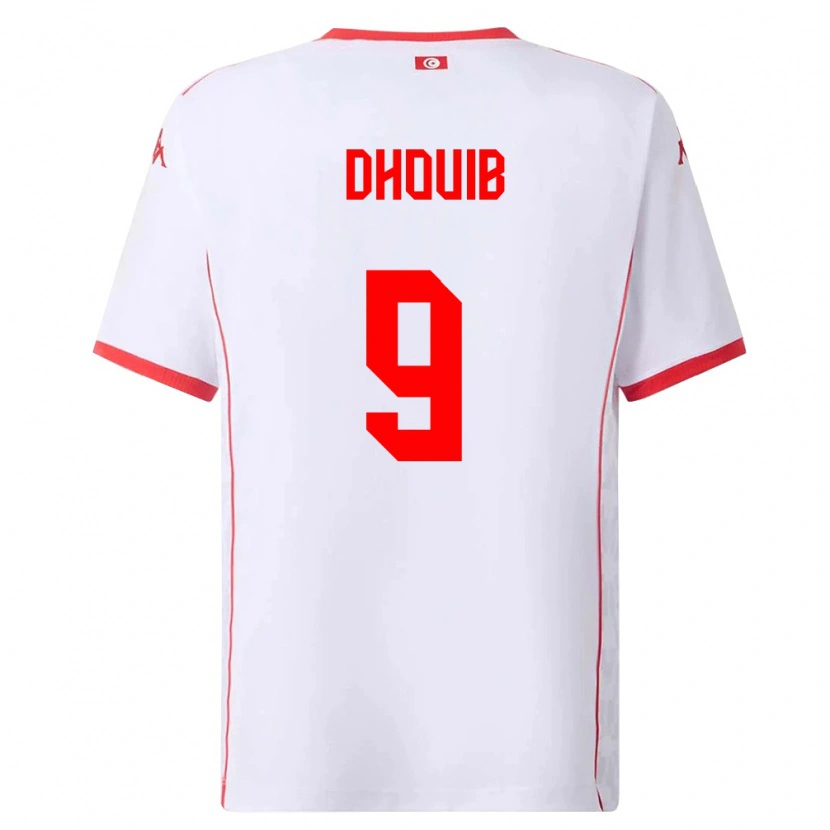 DanxenメンズチュニジアWalid Dhouib#9白 赤アウェイシャツ26-28ジャージーユニフォーム