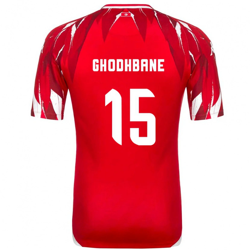 DanxenメンズチュニジアLouay Ghodhbane#15赤 白アウェイシャツ26-28ジャージーユニフォーム