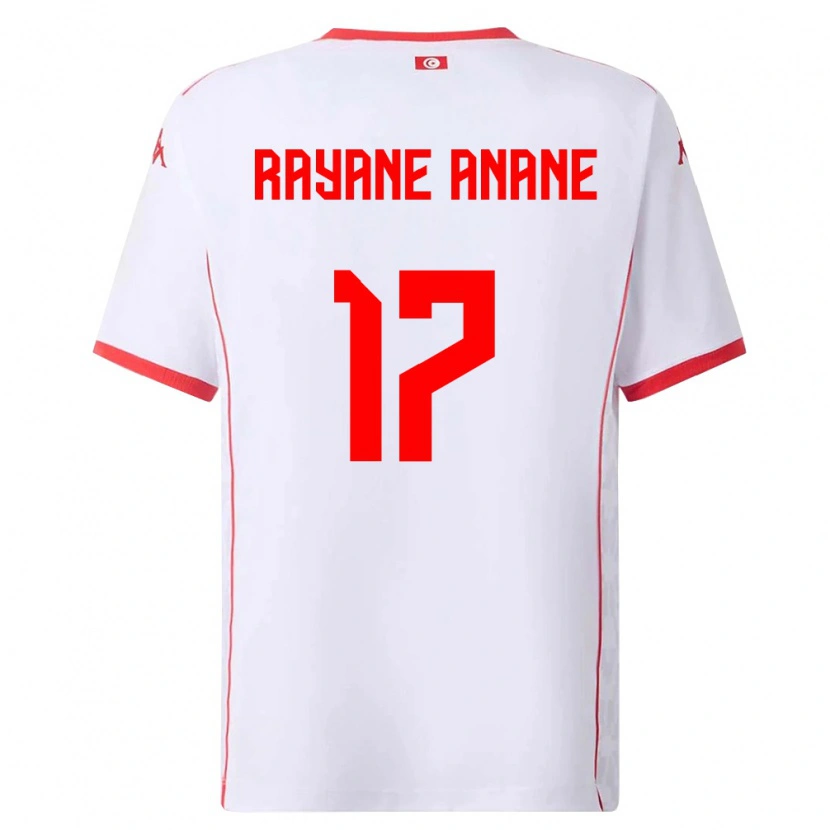 DanxenメンズチュニジアMohamed Rayane Anane#17白 赤アウェイシャツ26-28ジャージーユニフォーム
