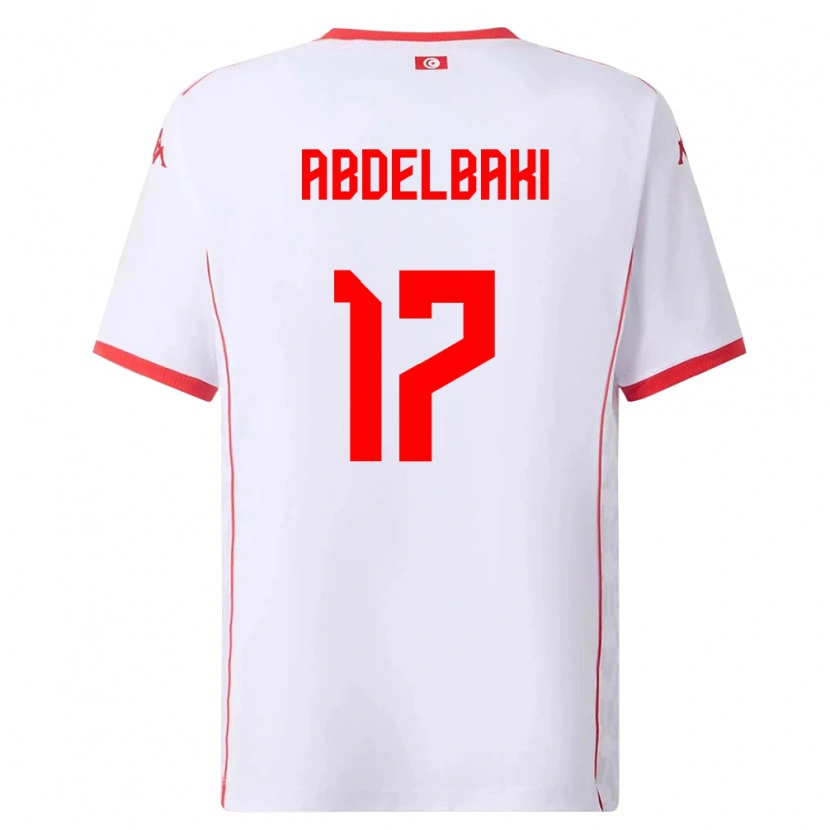 DanxenメンズチュニジアAziz Abdelbaki#17白 赤アウェイシャツ26-28ジャージーユニフォーム