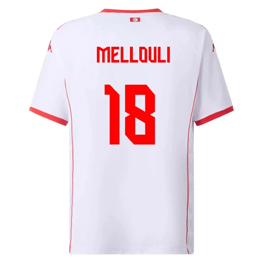 DanxenメンズチュニジアTaieb Mellouli#18白 赤アウェイシャツ26-28ジャージーユニフォーム