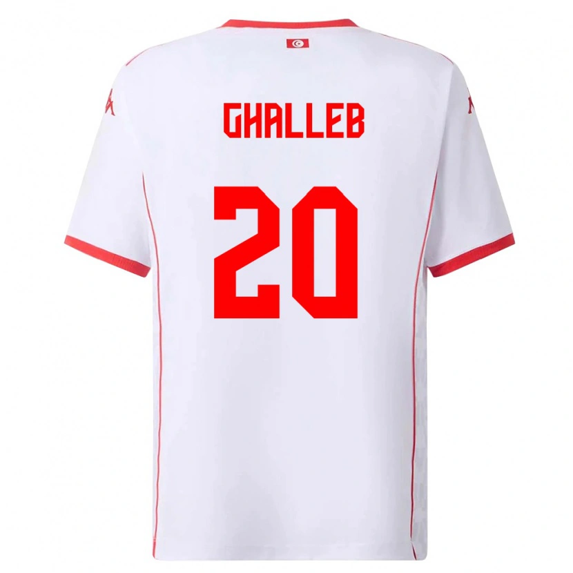 DanxenメンズチュニジアEdem Ghalleb#20白 赤アウェイシャツ26-28ジャージーユニフォーム