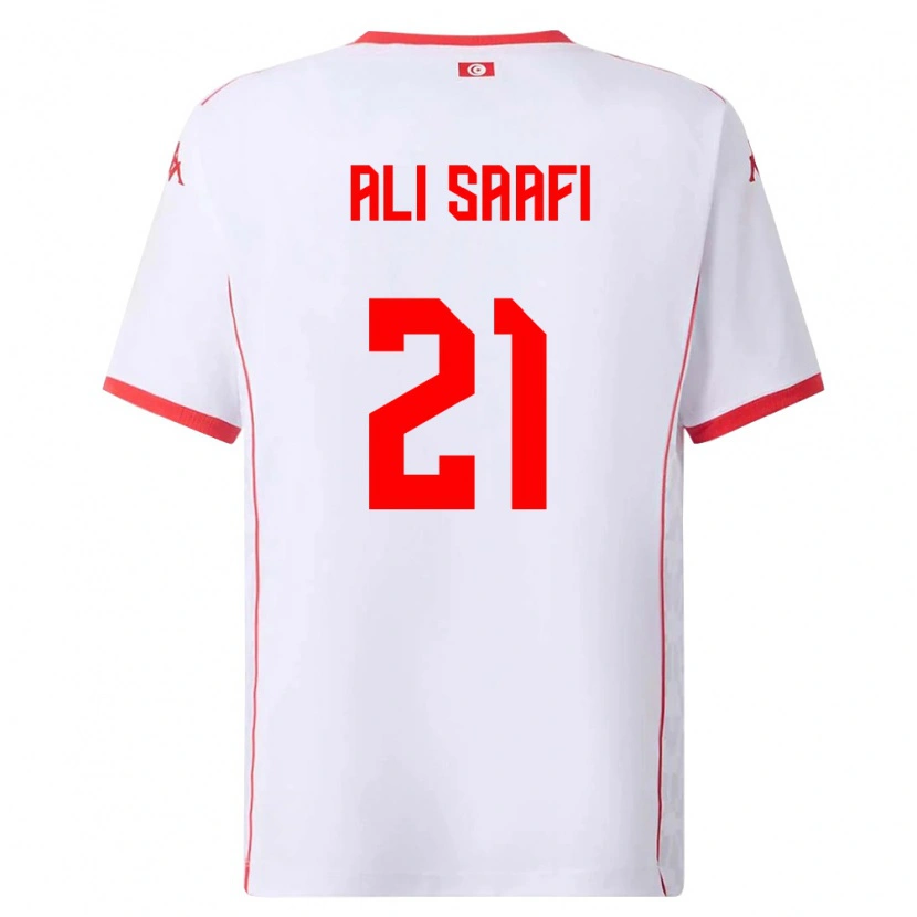 DanxenメンズチュニジアMohamed Ali Saafi#21白 赤アウェイシャツ26-28ジャージーユニフォーム
