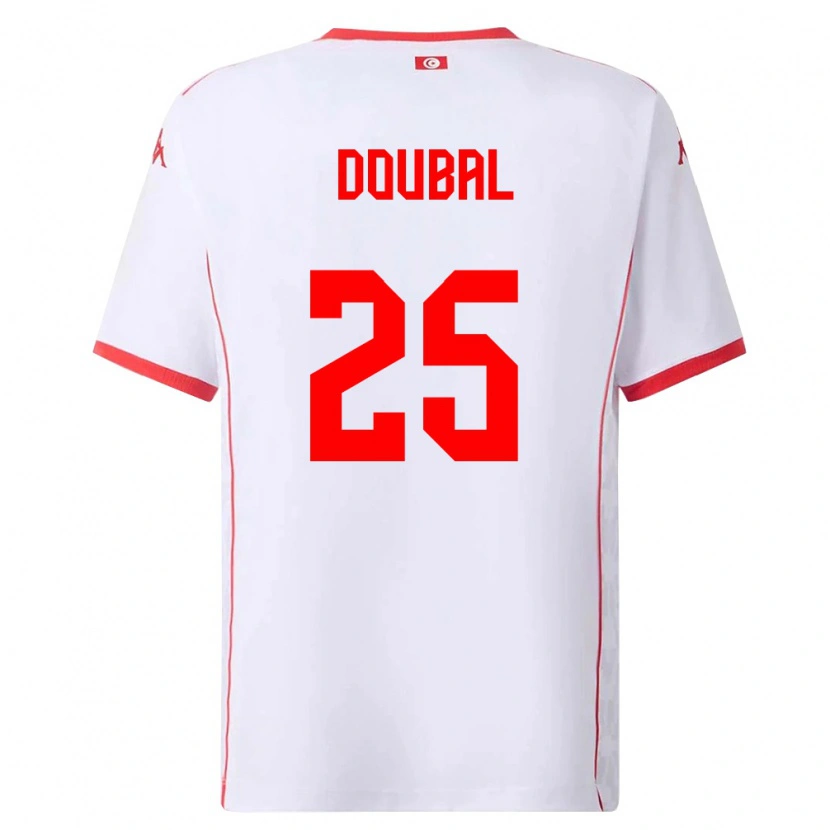 DanxenメンズチュニジアAnis Doubal#25白 赤アウェイシャツ26-28ジャージーユニフォーム