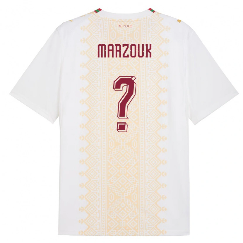 DanxenメンズモロッコNaïm Marzouk#0白 金 赤アウェイシャツ26-28ジャージーユニフォーム