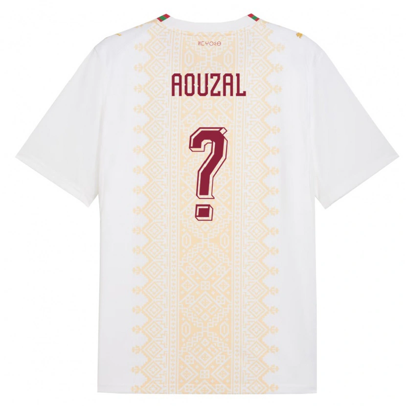 DanxenメンズモロッコIlyas Aouzal#0白 金 赤アウェイシャツ26-28ジャージーユニフォーム