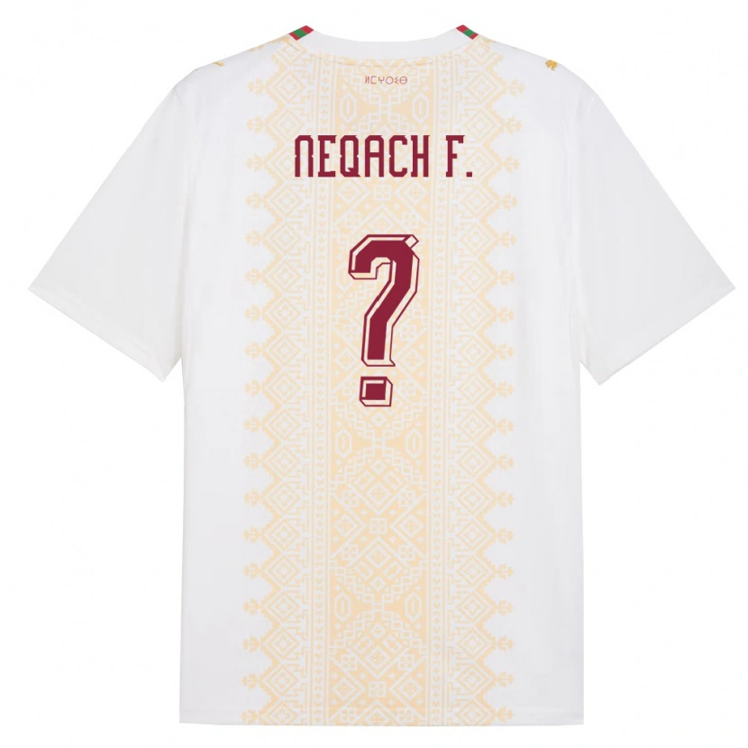 DanxenメンズモロッコAarón Neqach Fernández#0白 金 赤アウェイシャツ26-28ジャージーユニフォーム