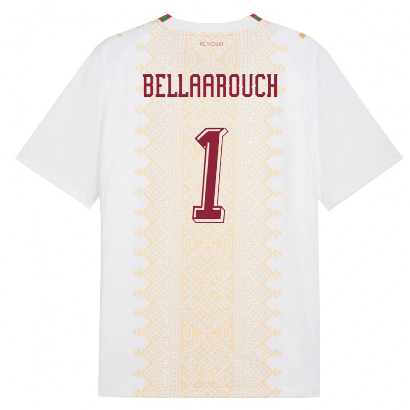 DanxenメンズモロッコChouaib Bellaarouch#1白 金 赤アウェイシャツ26-28ジャージーユニフォーム