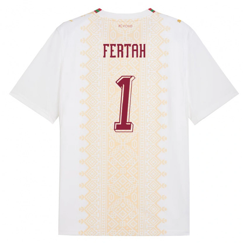 DanxenメンズモロッコAmine Fertah#1白 金 赤アウェイシャツ26-28ジャージーユニフォーム