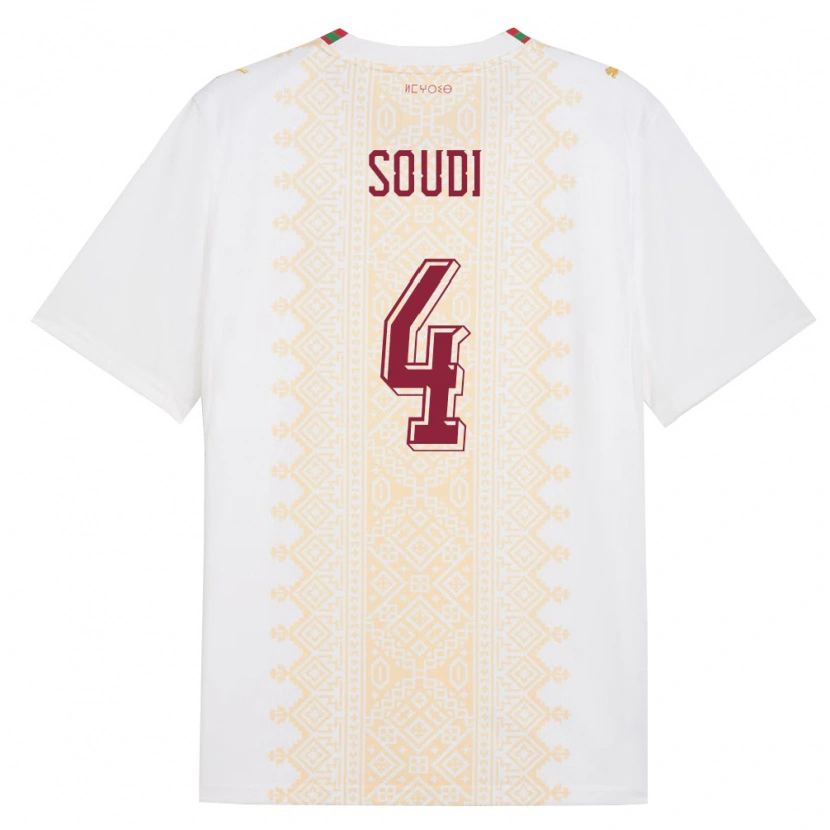 DanxenメンズモロッコAdam Soudi#4白 金 赤アウェイシャツ26-28ジャージーユニフォーム