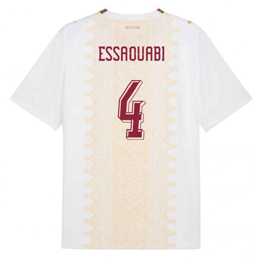 DanxenメンズモロッコHatim Essaouabi#4白 金 赤アウェイシャツ26-28ジャージーユニフォーム
