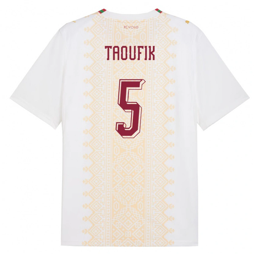 DanxenメンズモロッコRayane Taoufik#5白 金 赤アウェイシャツ26-28ジャージーユニフォーム