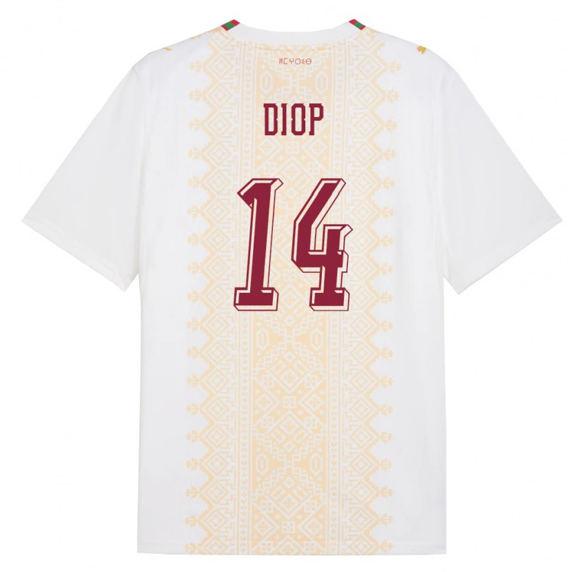 Danxenメンズモロッコイッサ・ディオプ#14白 金 赤アウェイシャツ26-28ジャージーユニフォーム