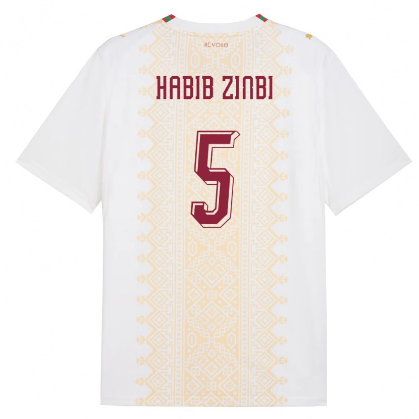 DanxenメンズモロッコMohamed Habib Zinbi#5白 金 赤アウェイシャツ26-28ジャージーユニフォーム
