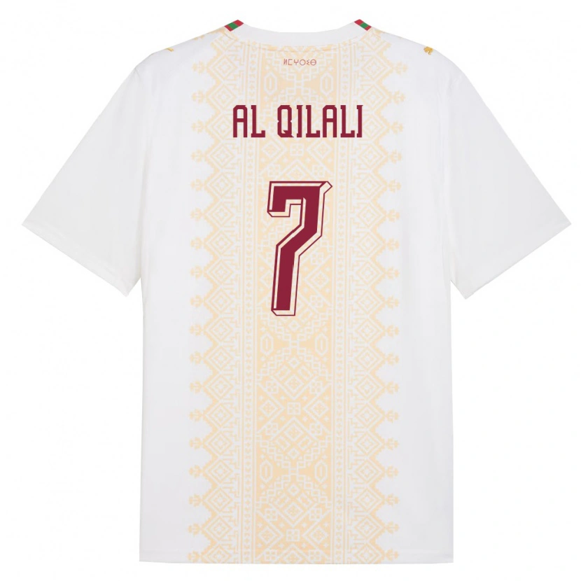 DanxenメンズモロッコMohamed Al Qilali#7白 金 赤アウェイシャツ26-28ジャージーユニフォーム