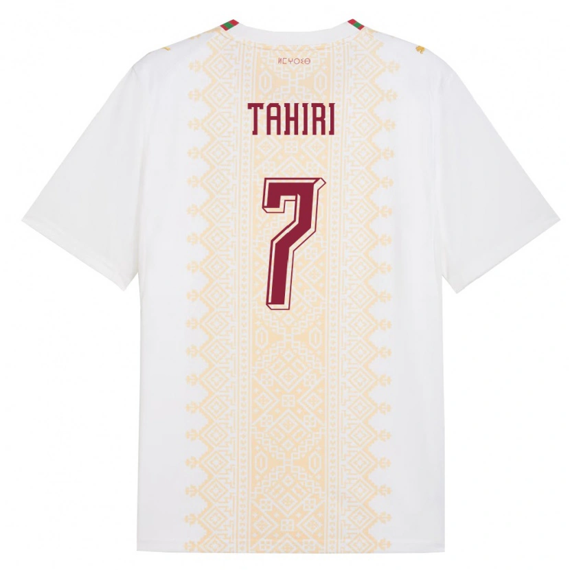 DanxenメンズモロッコYoussef Tahiri#7白 金 赤アウェイシャツ26-28ジャージーユニフォーム