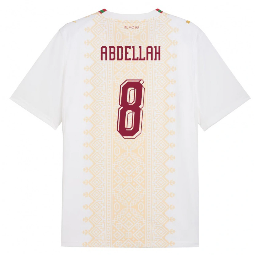 DanxenメンズモロッコAbdellah Ouazane#8白 金 赤アウェイシャツ26-28ジャージーユニフォーム