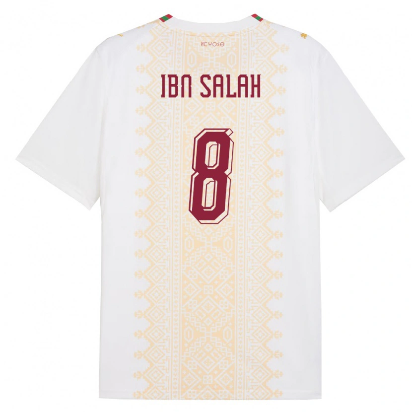 DanxenメンズモロッコOualid Ibn Salah#8白 金 赤アウェイシャツ26-28ジャージーユニフォーム