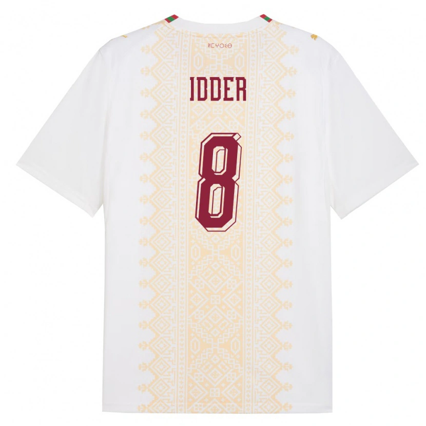 DanxenメンズモロッコYounes Idder#8白 金 赤アウェイシャツ26-28ジャージーユニフォーム