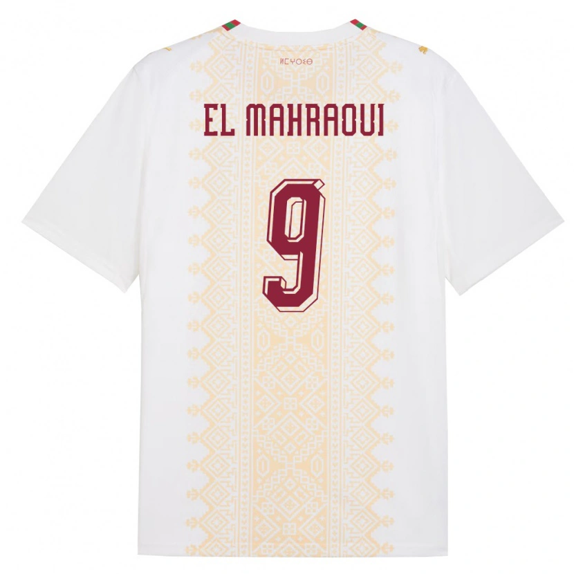 DanxenメンズモロッコAnas El Mahraoui#9白 金 赤アウェイシャツ26-28ジャージーユニフォーム