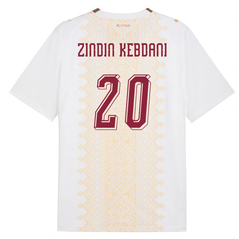 DanxenメンズモロッコMohammed Zindin Kebdani#20白 金 赤アウェイシャツ26-28ジャージーユニフォーム