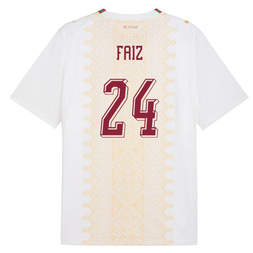 DanxenメンズモロッコSalaheddine Faiz#24白 金 赤アウェイシャツ26-28ジャージーユニフォーム