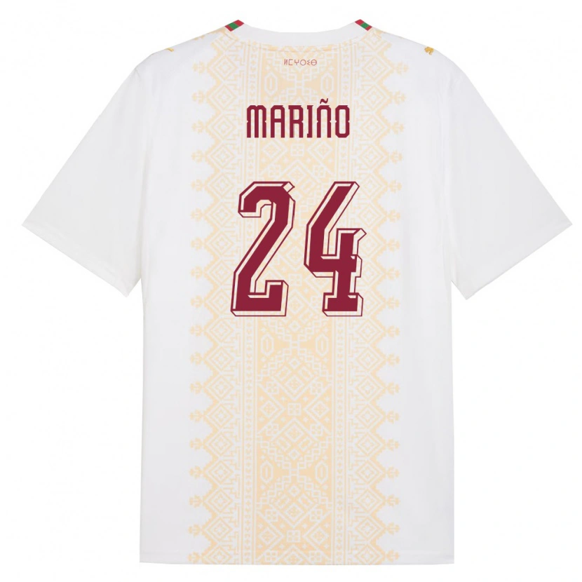 DanxenメンズモロッコOmar Mariño#24白 金 赤アウェイシャツ26-28ジャージーユニフォーム