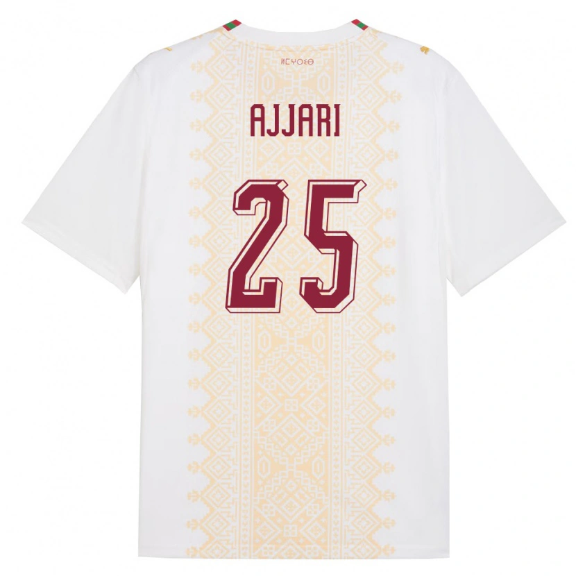 DanxenメンズモロッコReda Ajjari#25白 金 赤アウェイシャツ26-28ジャージーユニフォーム