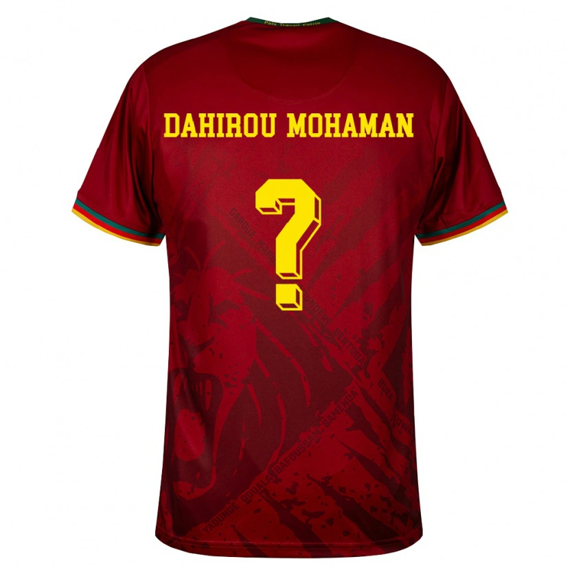 DanxenメンズカメルーンNourou Dahirou Mohaman#0ディープレッド 緑 黄アウェイシャツ26-28ジャージーユニフォーム