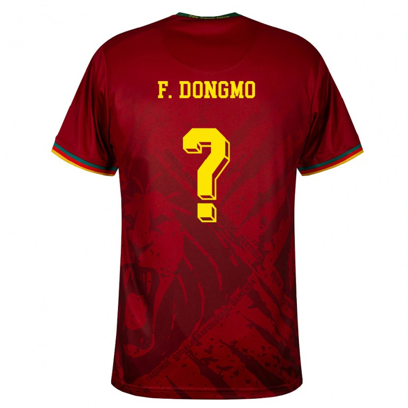 DanxenメンズカメルーンFabien Dongmo#0ディープレッド 緑 黄アウェイシャツ26-28ジャージーユニフォーム