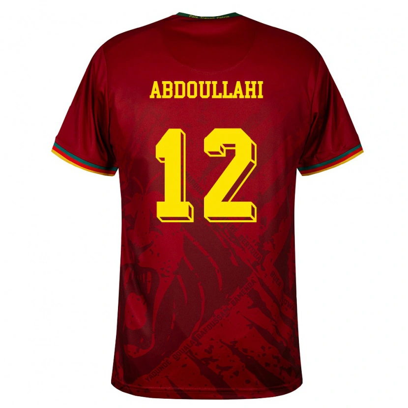 DanxenメンズカメルーンTidjani Ahmadou Abdoullahi#12ディープレッド 緑 黄アウェイシャツ26-28ジャージーユニフォーム
