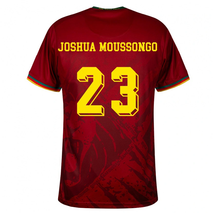 DanxenメンズカメルーンFonda Joshua Moussongo#23ディープレッド 緑 黄アウェイシャツ26-28ジャージーユニフォーム