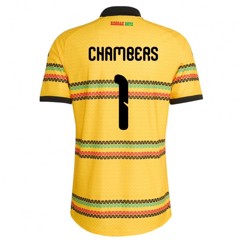 DanxenレディースジャマイカTafari Chambers#1黄 黒 緑ホームシャツ26-28ジャージーユニフォーム