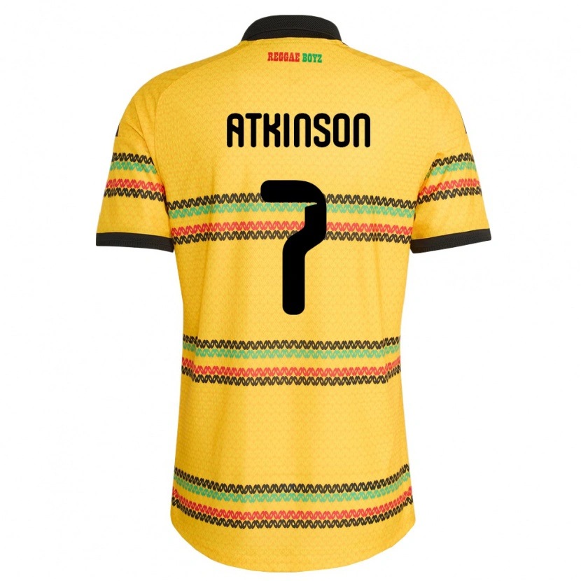 DanxenレディースジャマイカNatoya Atkinson#7黄 黒 緑ホームシャツ26-28ジャージーユニフォーム