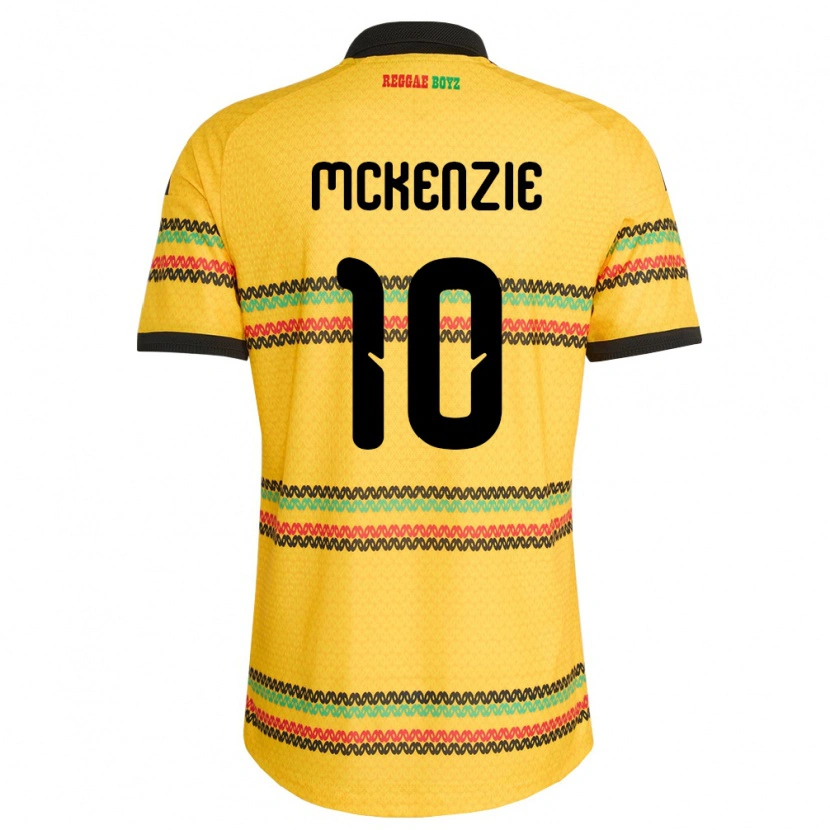 DanxenレディースジャマイカDenzel Mckenzie#10黄 黒 緑ホームシャツ26-28ジャージーユニフォーム
