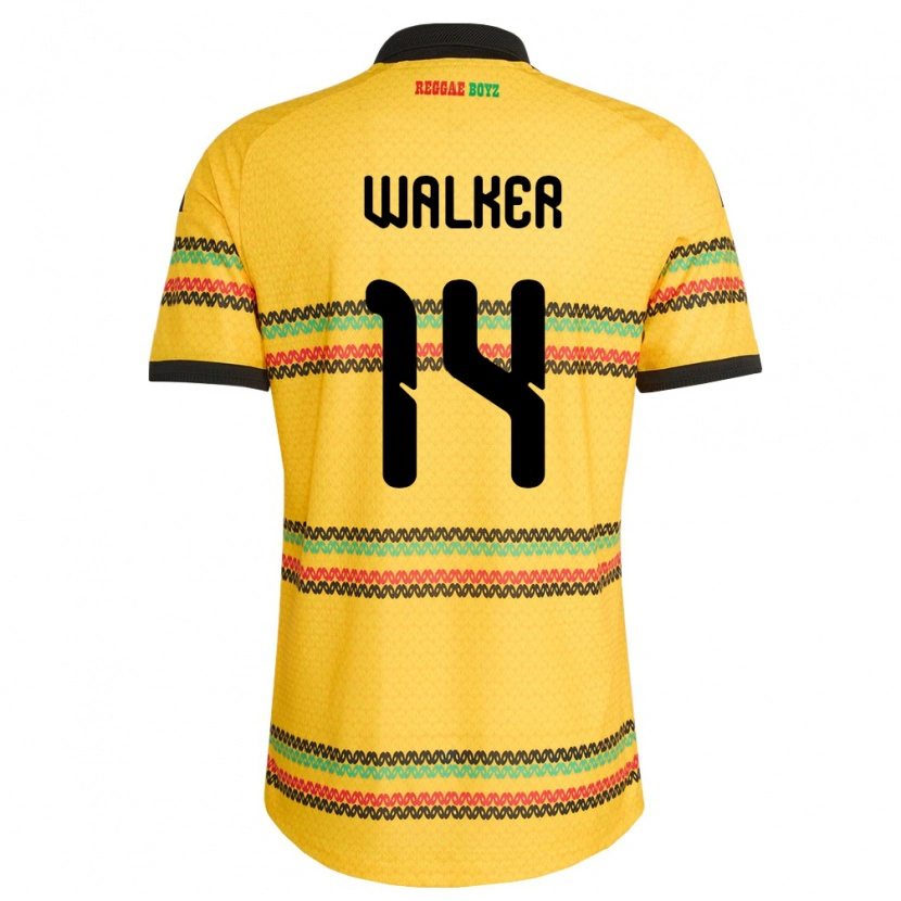 DanxenレディースジャマイカRicshya Walker#14黄 黒 緑ホームシャツ26-28ジャージーユニフォーム