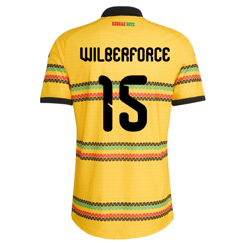 DanxenレディースジャマイカOdane Wilberforce#15黄 黒 緑ホームシャツ26-28ジャージーユニフォーム