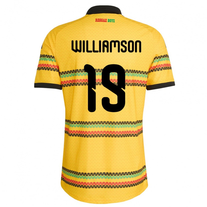 DanxenレディースジャマイカKai Williamson#19黄 黒 緑ホームシャツ26-28ジャージーユニフォーム