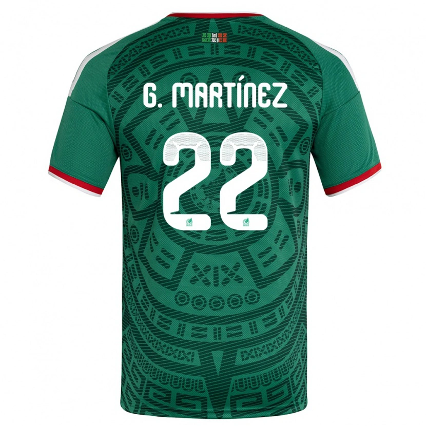 Danxenレディースメキシコギジェルモ・マルティネス・アヤラ#22緑 白 赤ホームシャツ26-28ジャージーユニフォーム