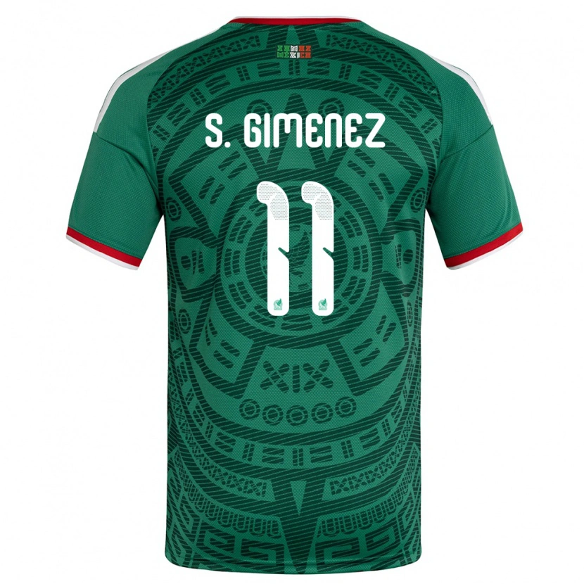 Danxenレディースメキシコサンティアゴ・ヒメネス#11緑 白 赤ホームシャツ26-28ジャージーユニフォーム