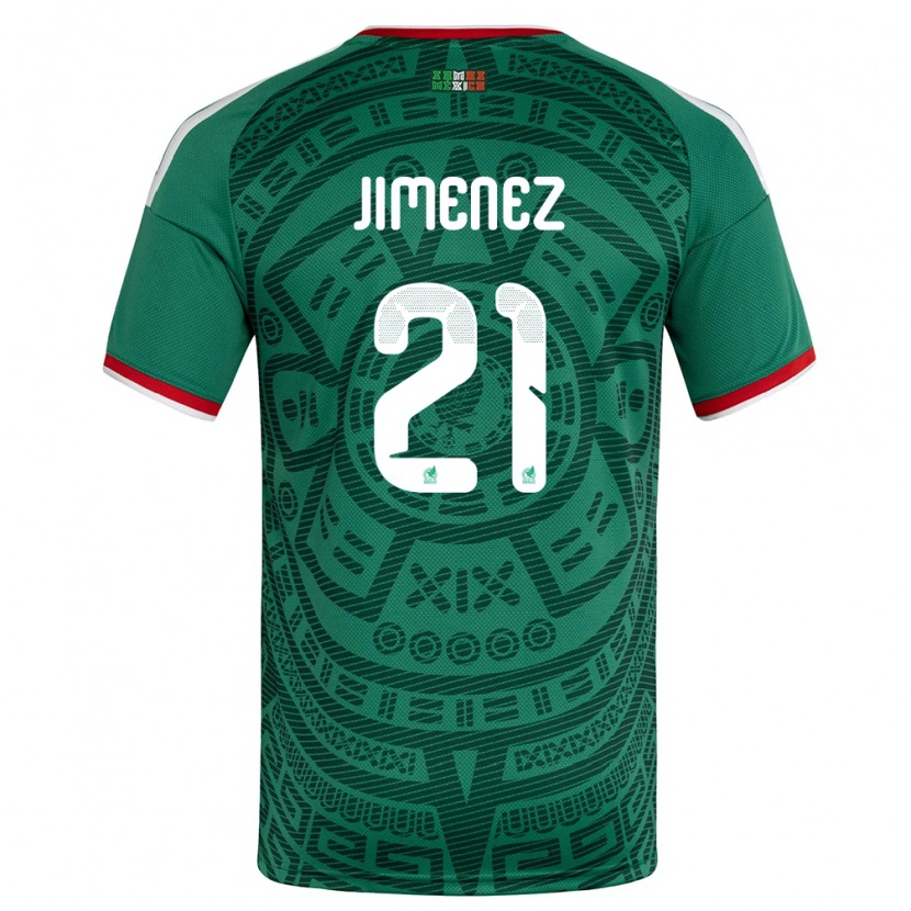 Danxenレディースメキシコタヒエル・ヒメネス#21緑 白 赤ホームシャツ26-28ジャージーユニフォーム